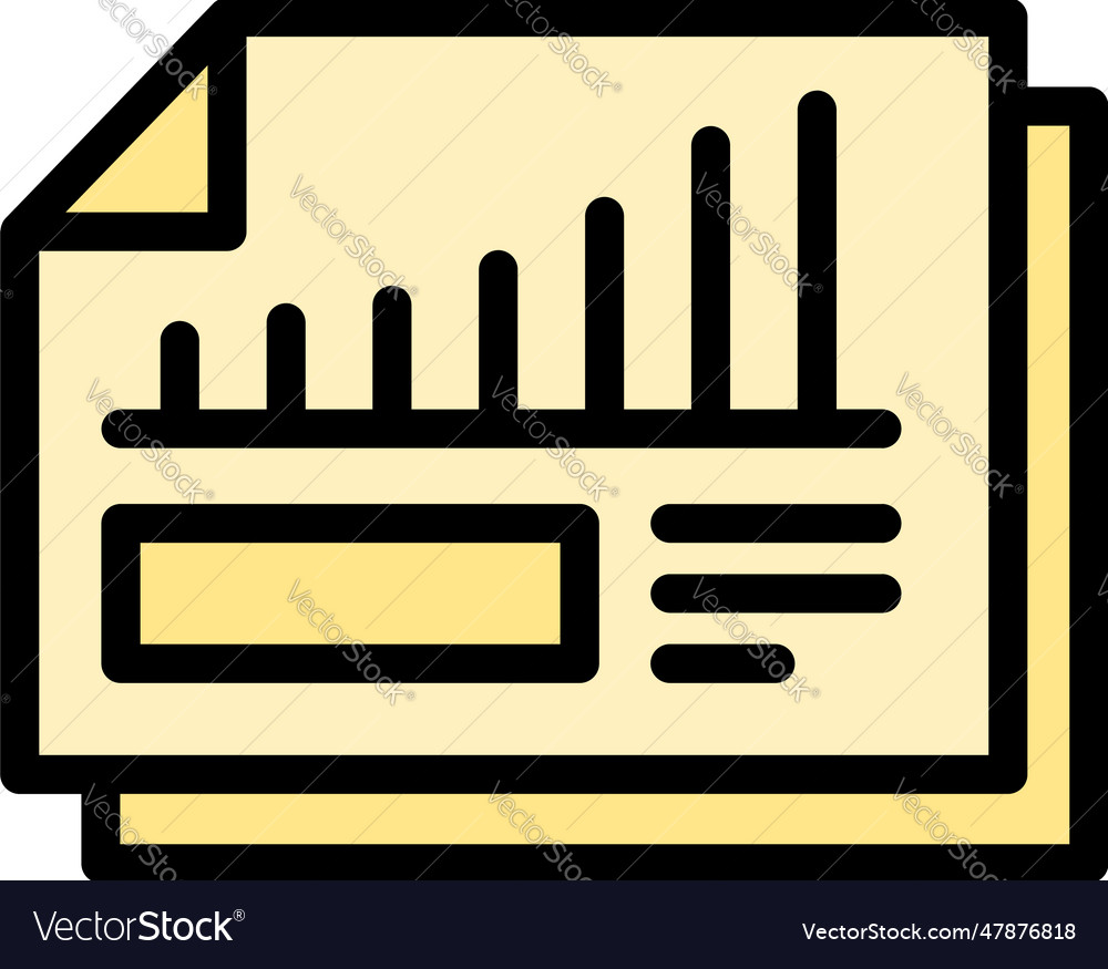 Business files icon flat Royalty Free Vector Image