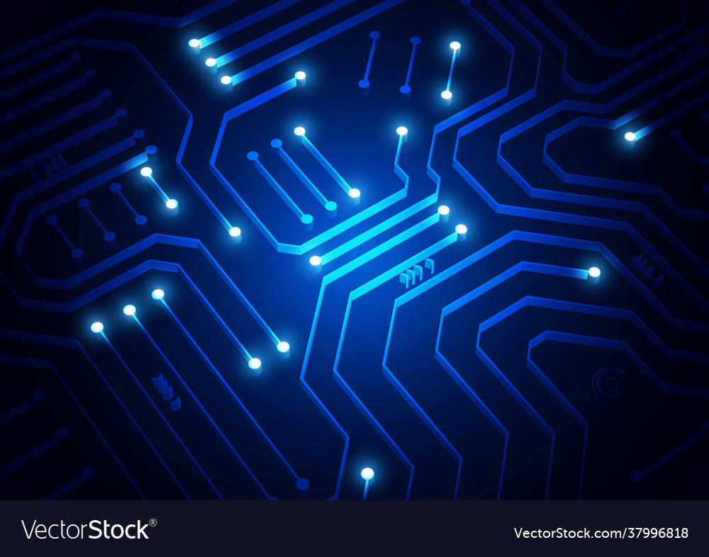 Circuit technology background with hi-tech vector image Circuit technology background with hi-tech