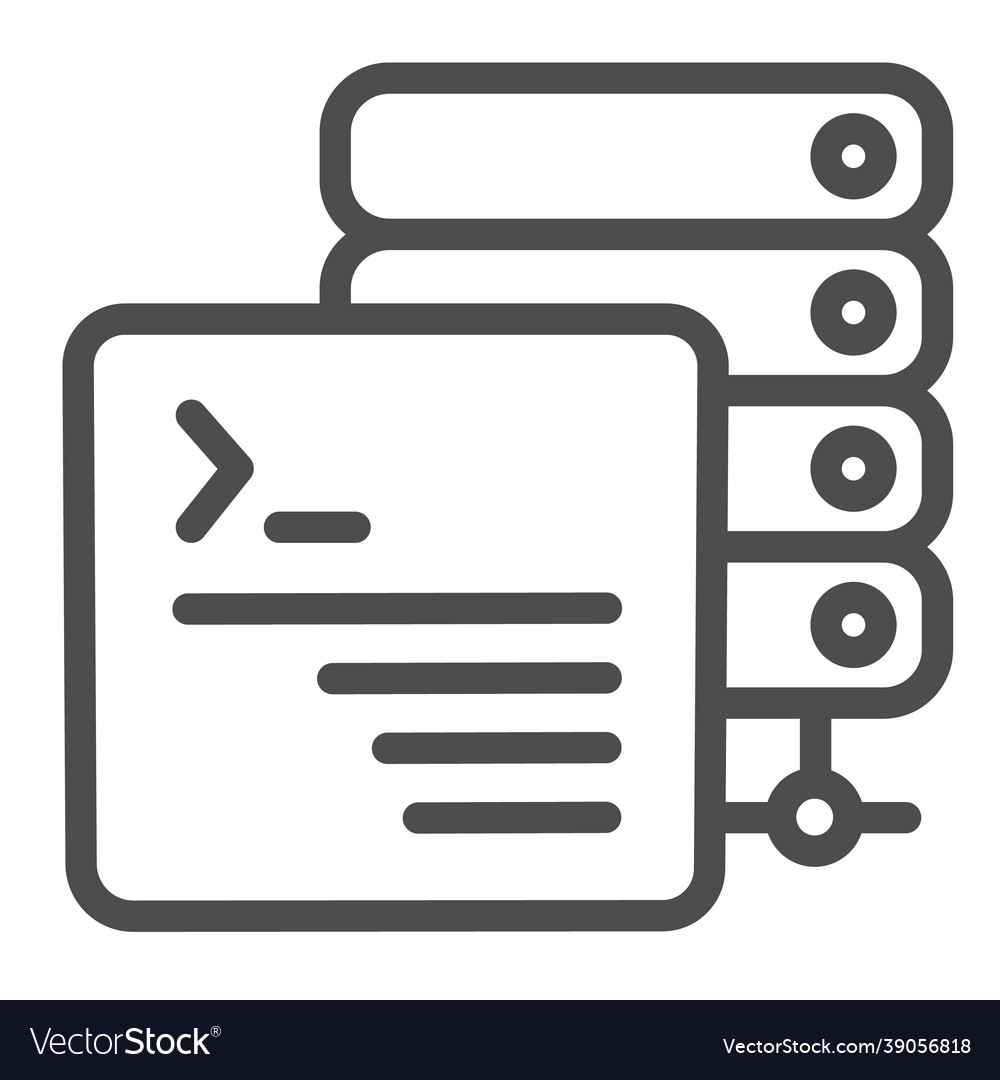 Command line window data sharing server console vector image Command line window data sharing server console