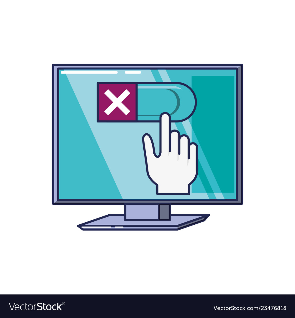 Computer monitor with hand cursor
