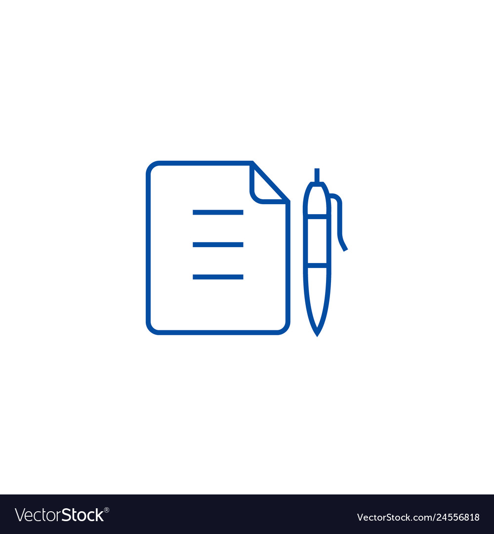 Contractdocument file with pen line icon concept vector image Contractdocument file with pen line icon concept
