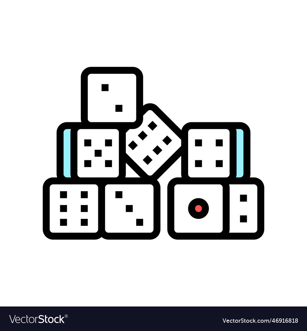 Dice game board table color icon