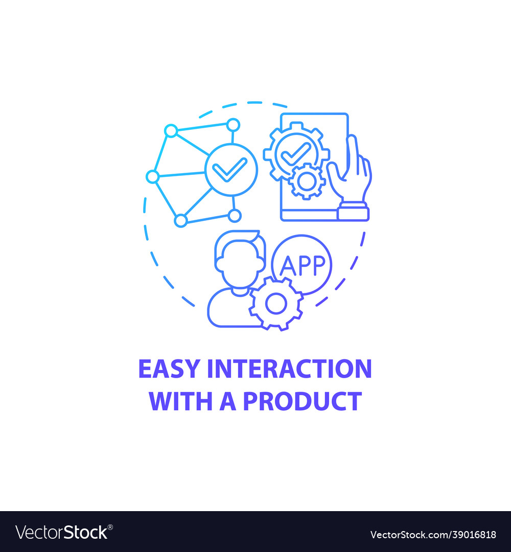 Easy interaction with product concept icon vector image Easy interaction with product concept icon