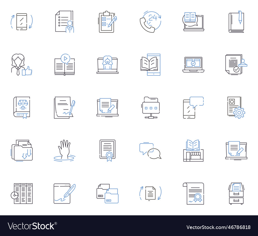 Expanded knowledge line icons collection vector image Expanded knowledge line icons collection