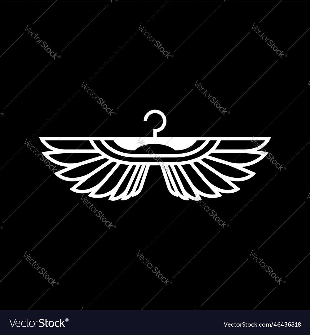 Fashion angel wings hanger clothing modern logo