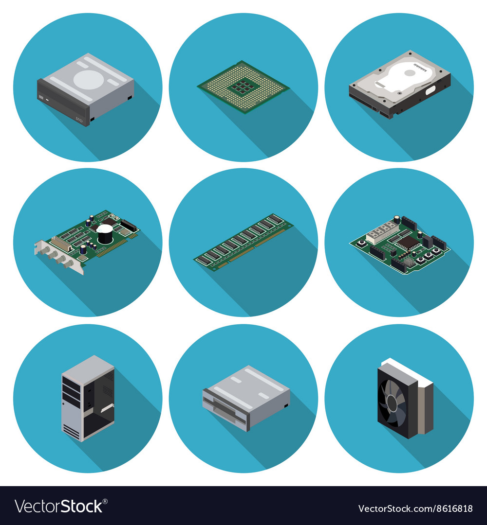 Computer parts Royalty Free Vector Image - VectorStock