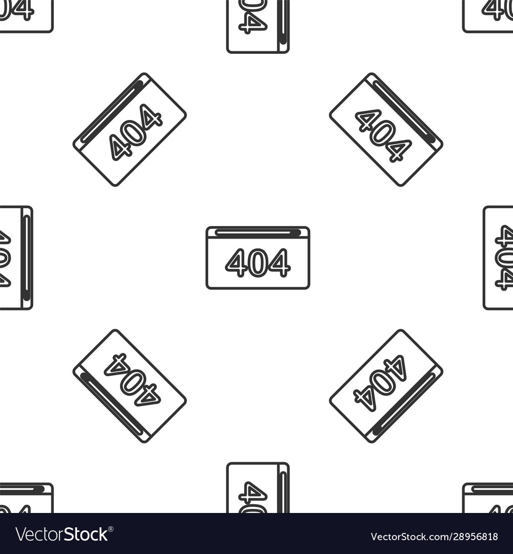 Grey line page with a 404 error icon isolated Vector Image Grey line page with a 404 error icon isolated