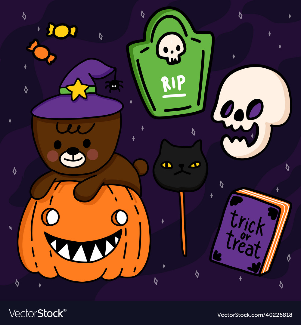 Happy halloween trick or treat object element