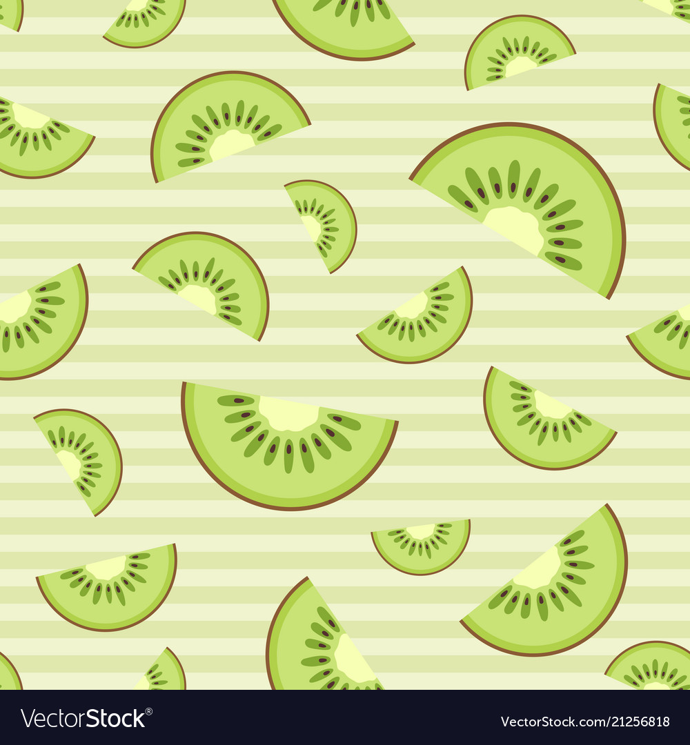 Kiwi slices seamless pattern vector image Kiwi slices seamless pattern