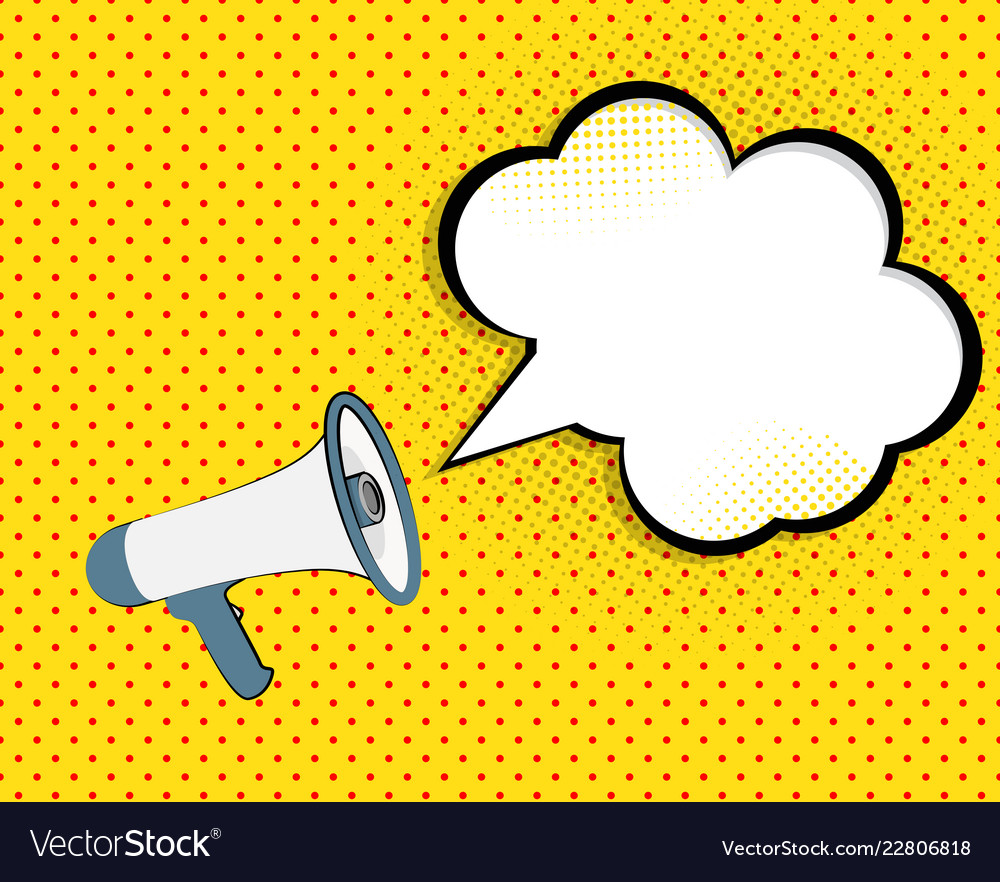 Megaphone with speech bubble