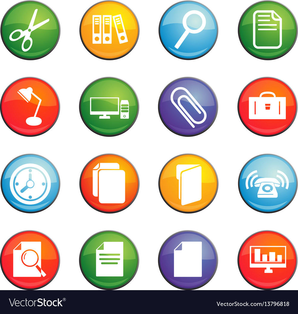 Office icon set Royalty Free Vector Image - VectorStock