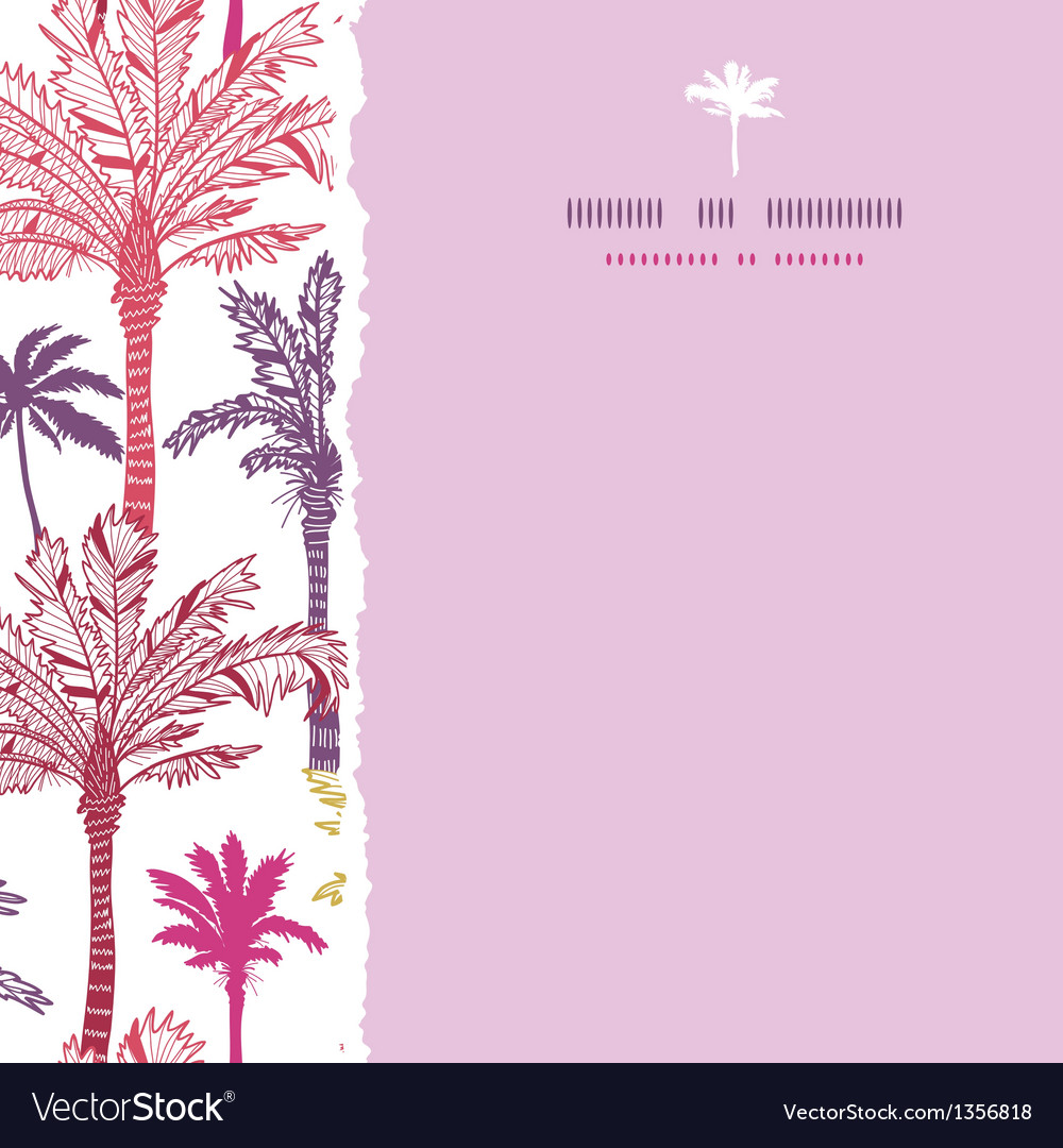 Palm trees seamless square torn pattern background