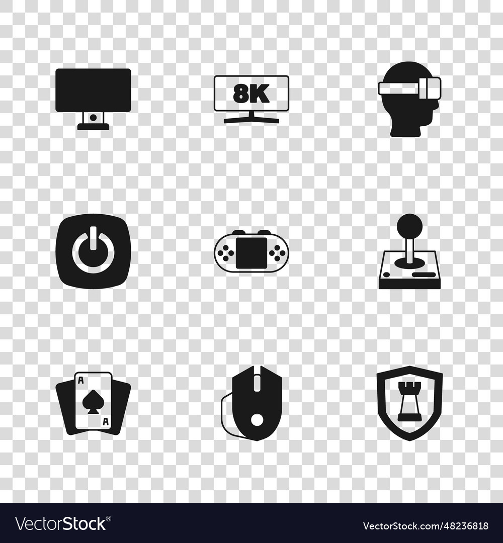 Set computer mouse joystick for arcade machine vector image Set computer mouse joystick for arcade machine