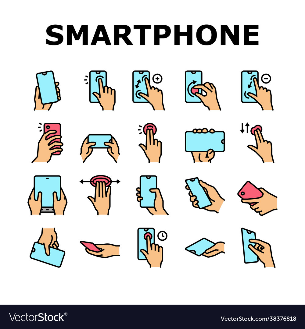 Smartphone Gesten Sammlung Icons Set