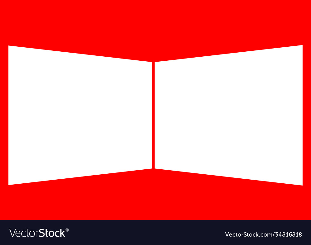Template for text white sheets paper on a red vector image Template for text white sheets paper on a red