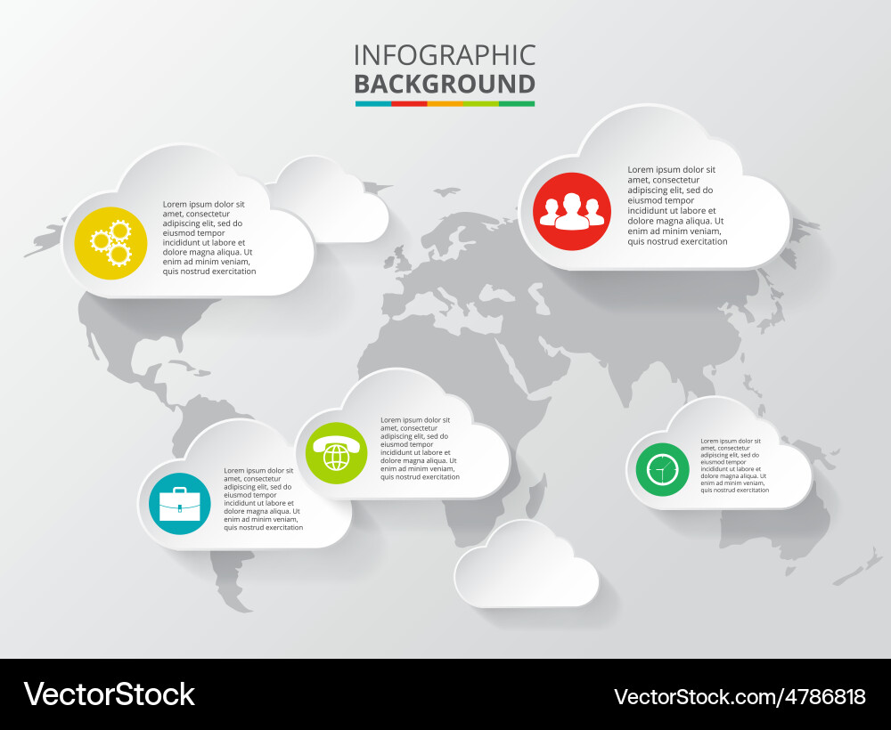 World map with infographic elements Royalty Free Vector