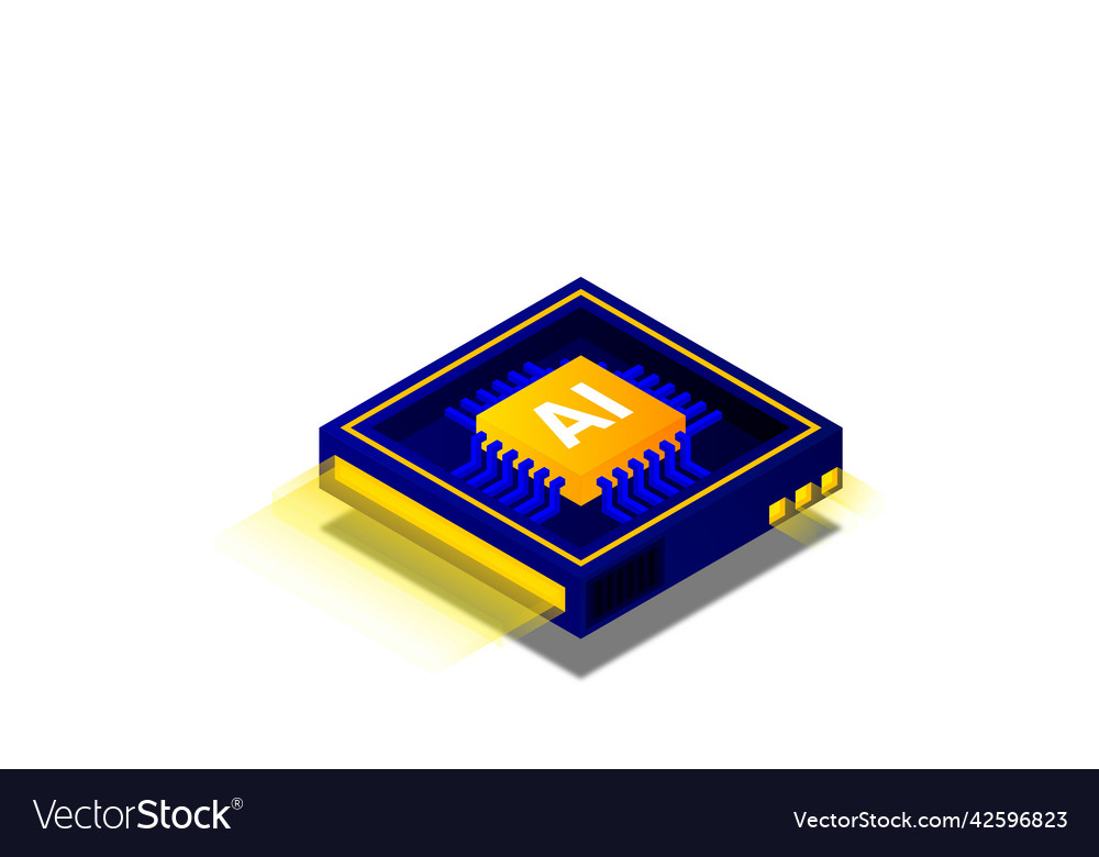 Artificial intelligence ai web banner isometric