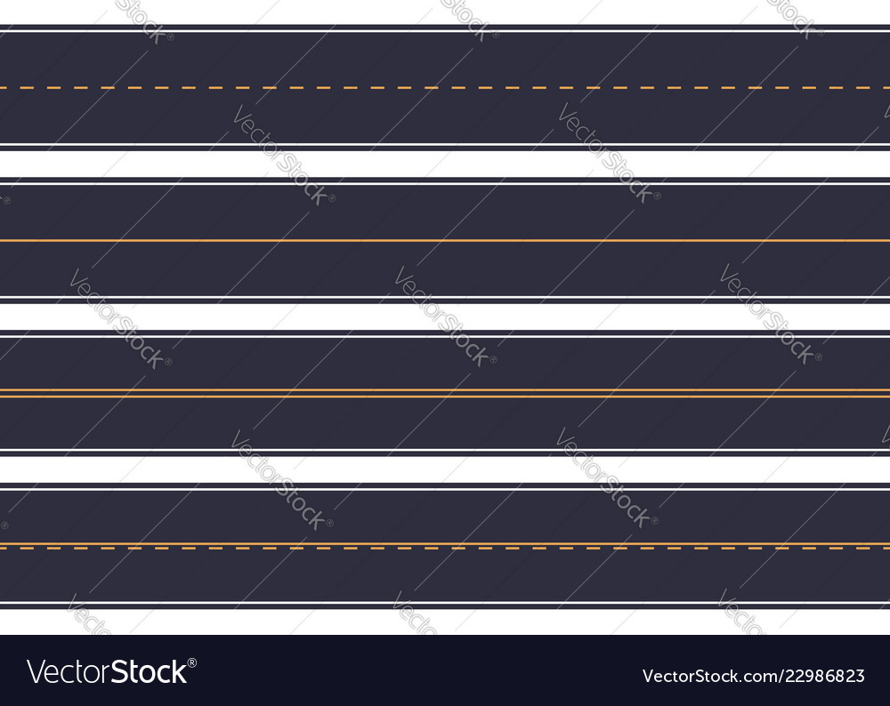 Asphalt straight roads with marking set