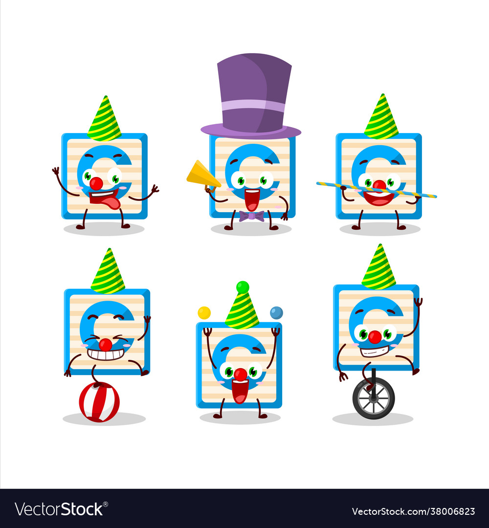 Character toy block c with various circus shows Vector Image Character toy block c with various circus shows