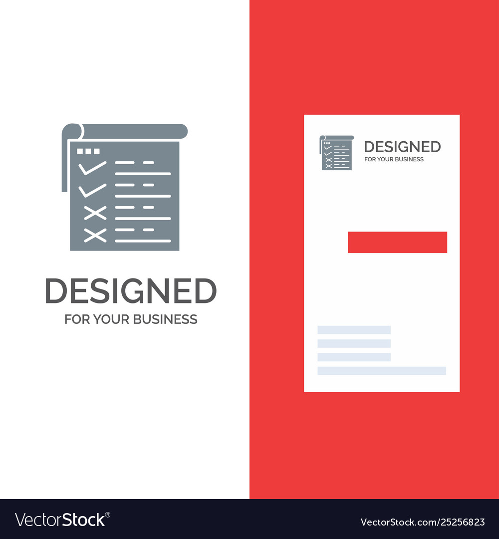 Checklist testing report qa grey logo design vector image Checklist testing report qa grey logo design