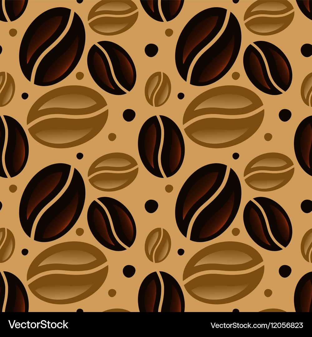 Coffee beans seamless pattern Royalty Free Vector Image