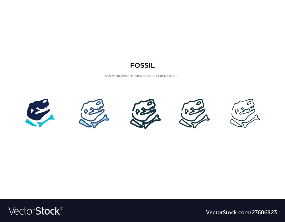 Fossil icon in different style two colored