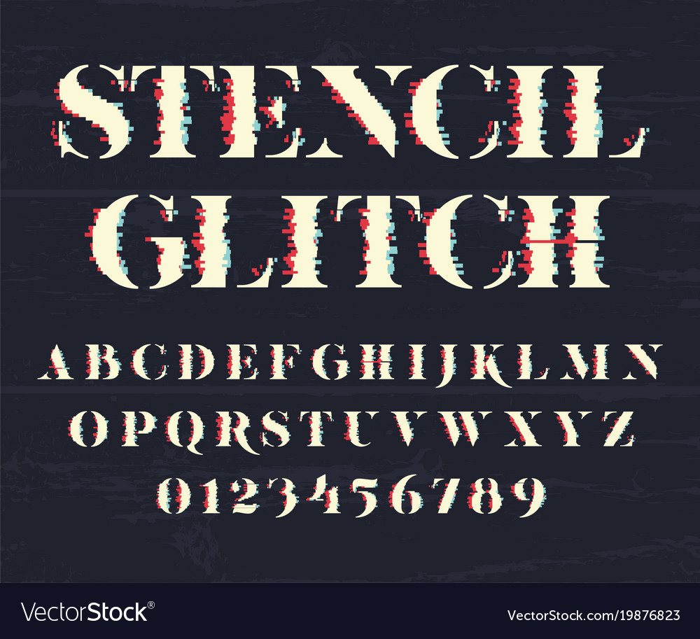 Glith font and numbers