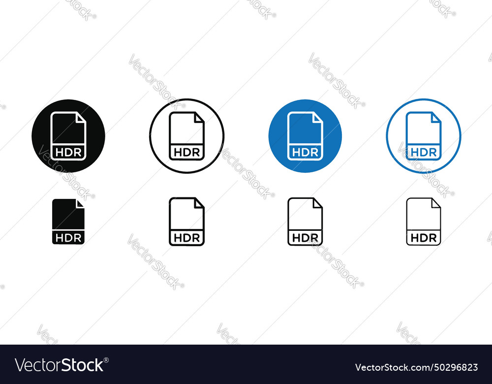 Hdr image file extension icon set document design