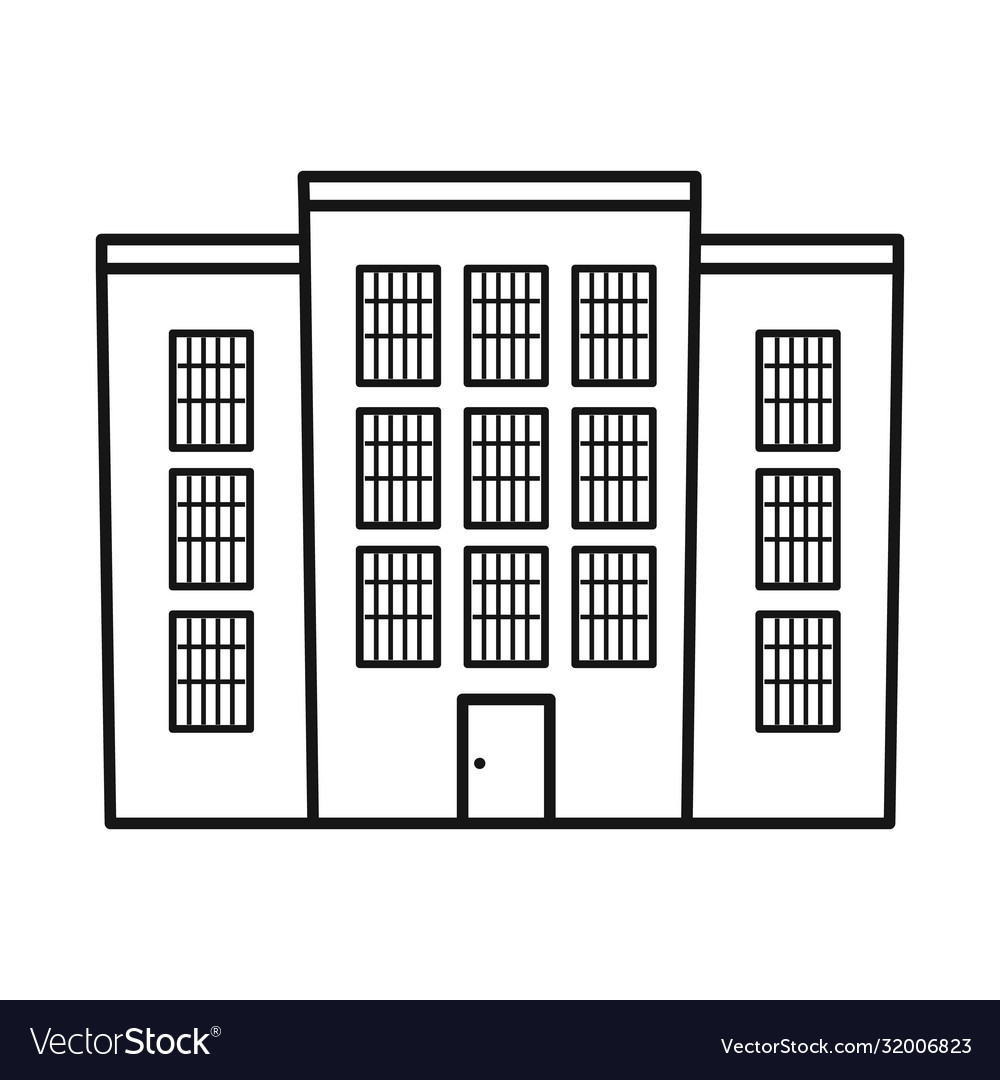 Isolated object prison and building icon web