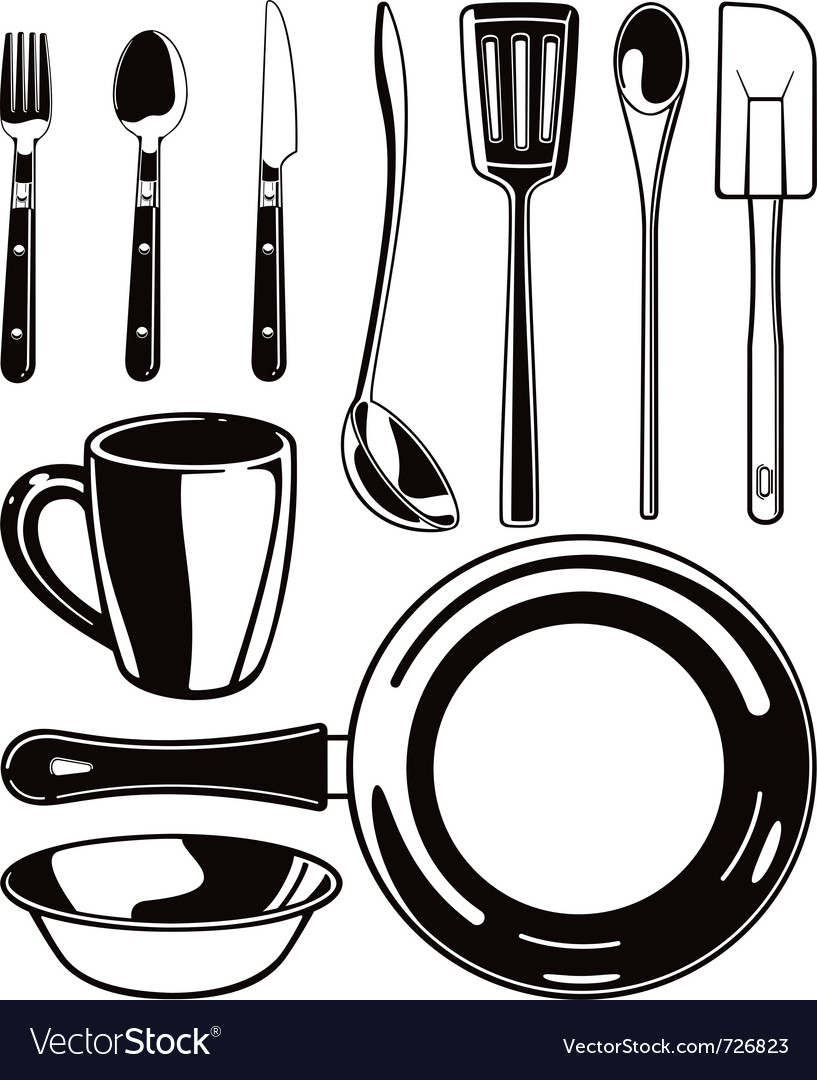 Kitchen set Royalty Free Vector Image - VectorStock