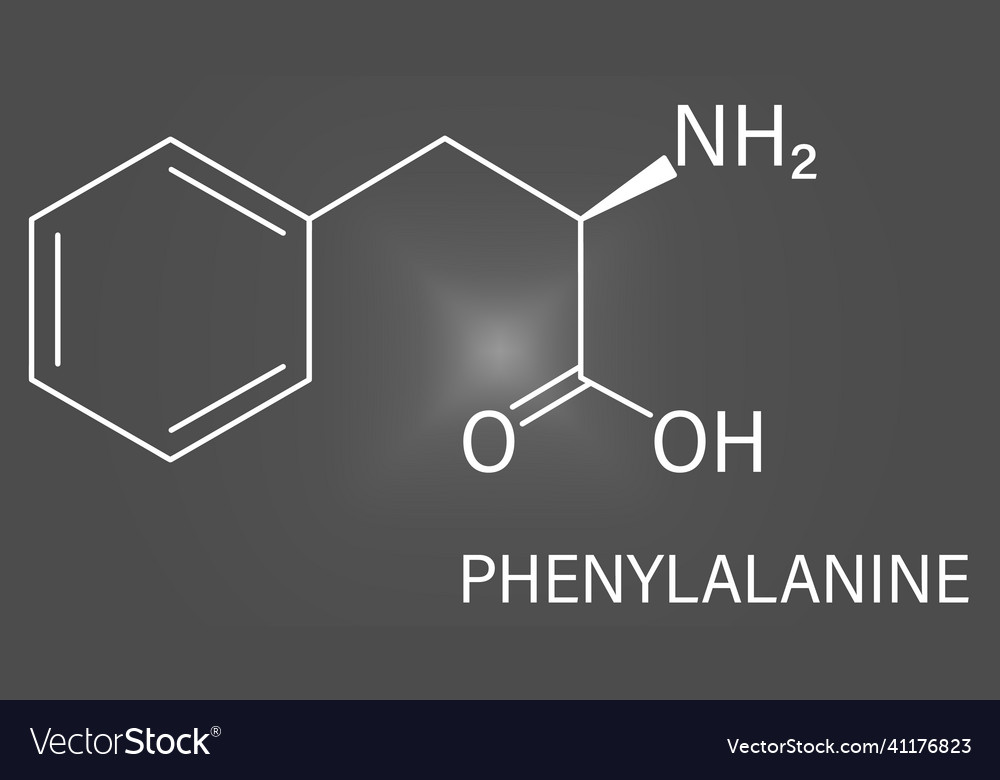 Phenylalanine Molecule Skeletal Formula Royalty Free Vector