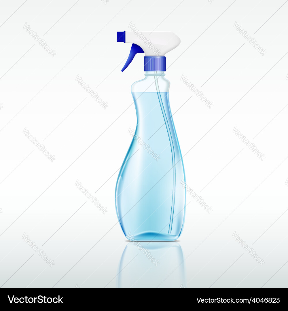 Plastic spray bottle with cleaning liquid Vector Image
