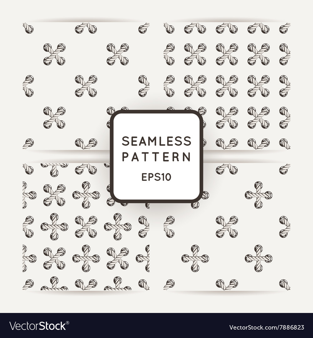 Set of seamless patterns with crossed