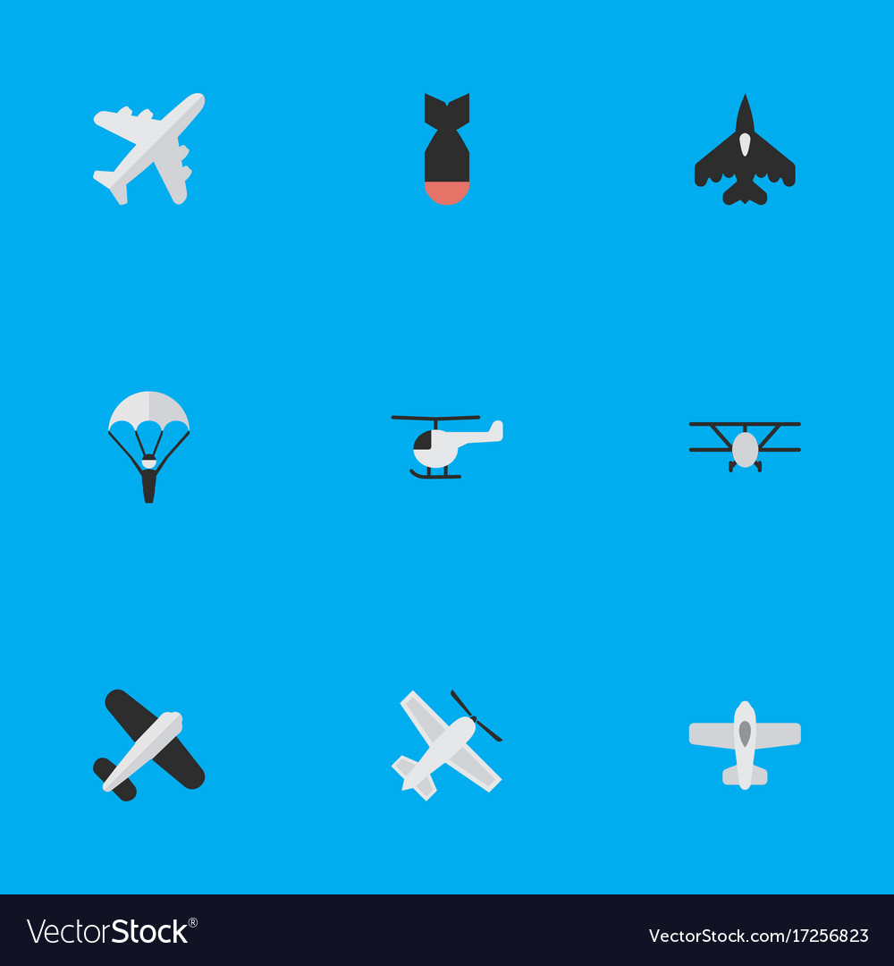 Set of simple plane icons