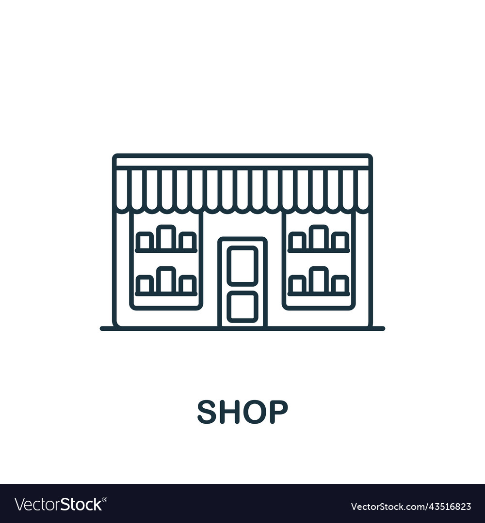 Shop icon monochrome simple icon for templates Vector Image