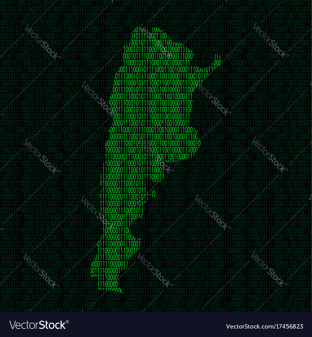 Silhouette of argentina from binary digits