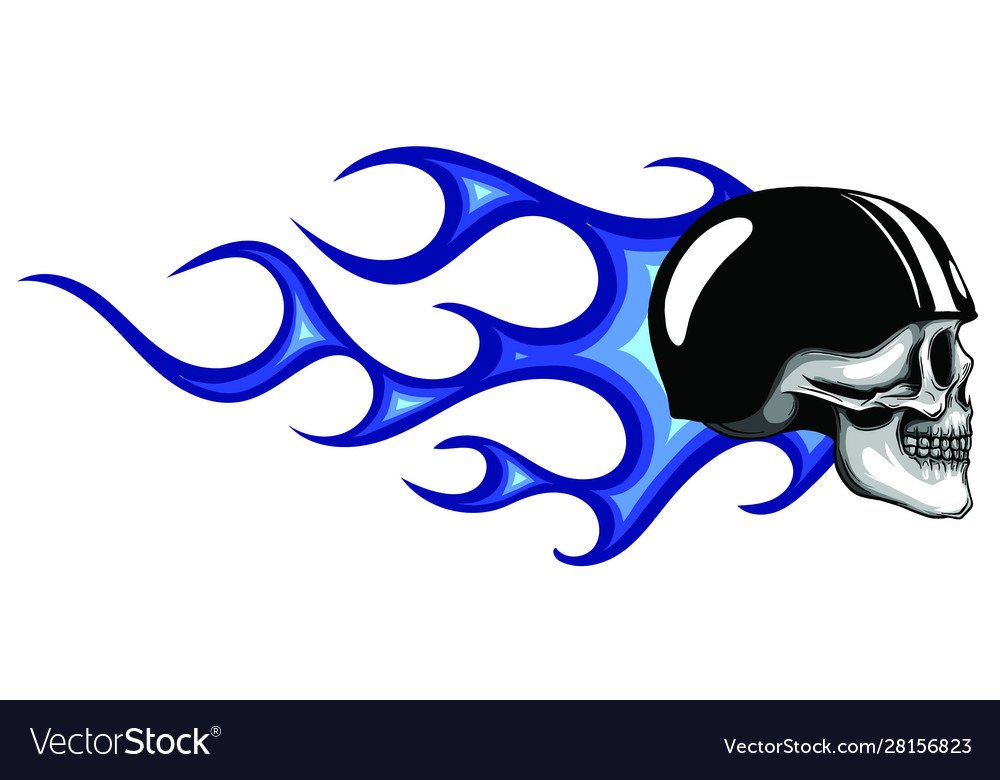 Skull In Flames Royalty Free Vector Image Vectorstock 7125