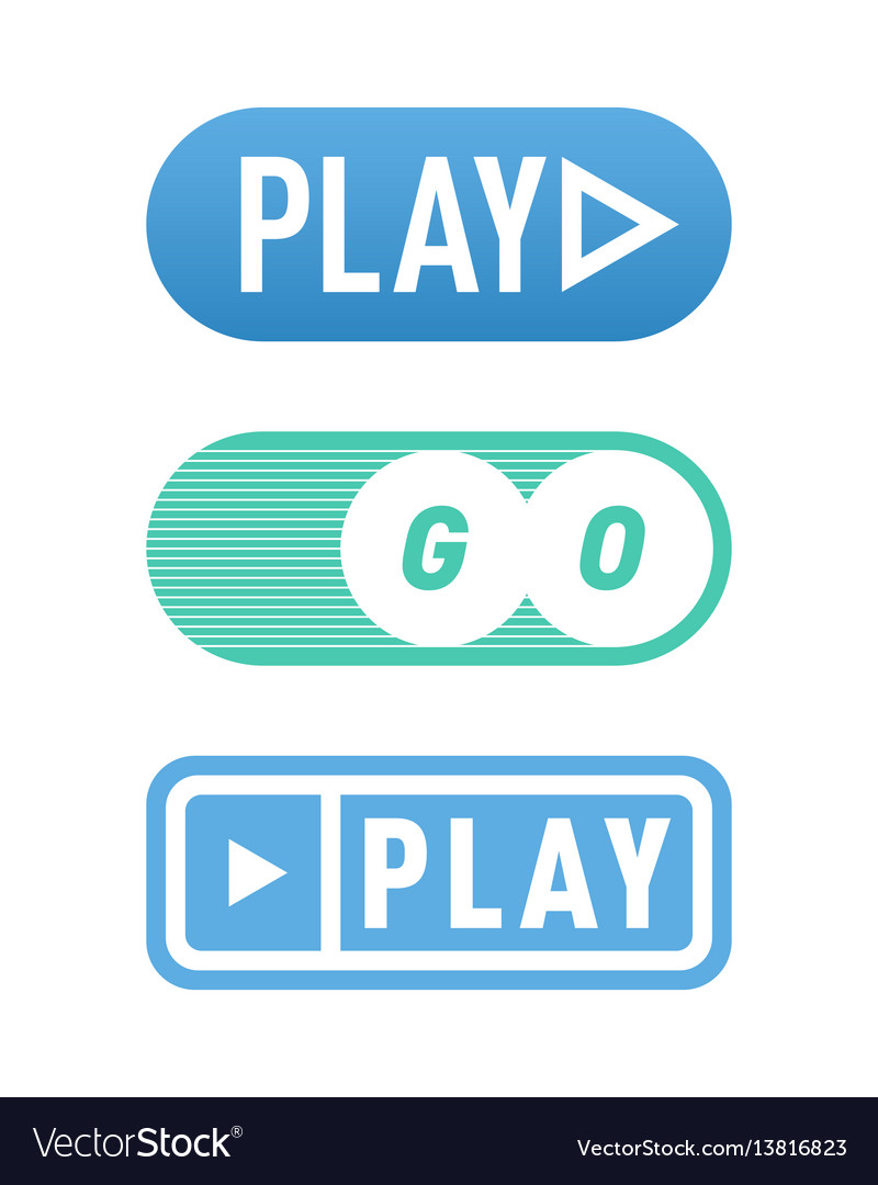 Ui interface button play media internet isolated vector image Ui interface button play media internet isolated