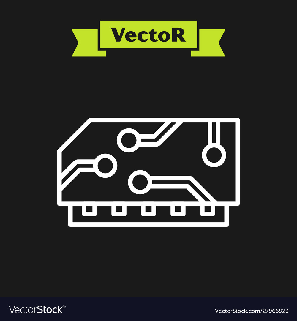 Weiße Linie ram zufälligen Zugriff Speicher Icon isoliert