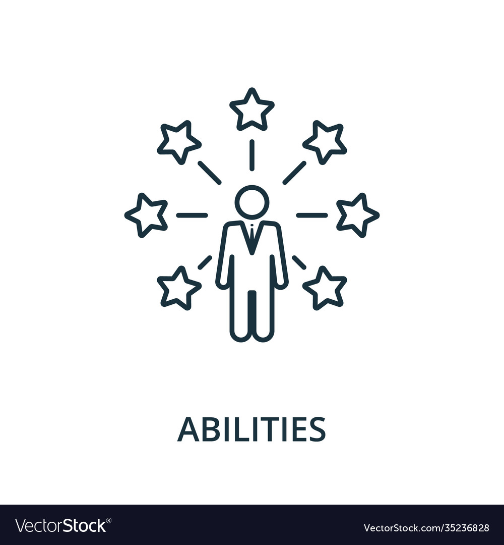 Abilities icon line style element from reputation
