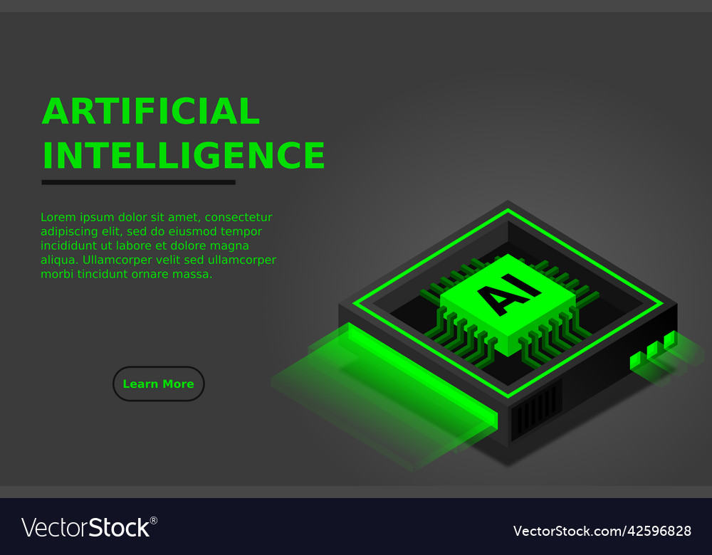 Artificial intelligence ai web banner isometric