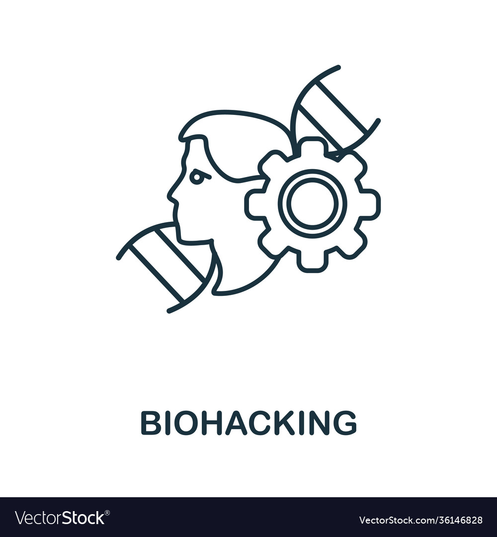 Biohacking icon simple line element