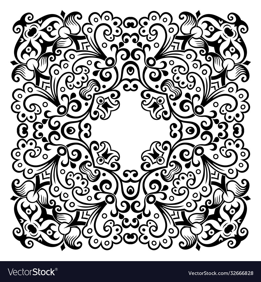 Schwarze florale ethnische Ornamente vector image Schwarze florale ethnische Ornamente