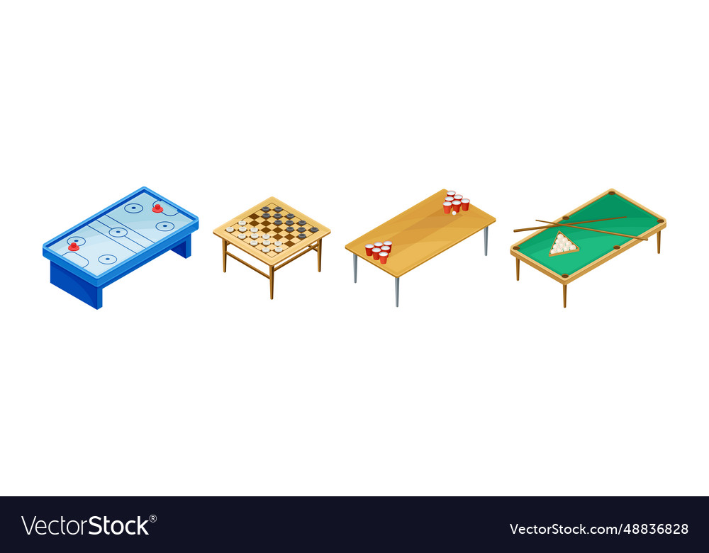 Board games playing field and tables set vector image Board games playing field and tables set