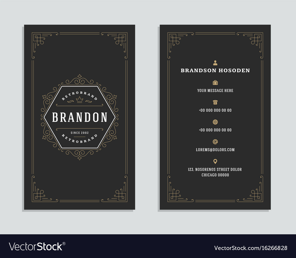 Business card vintage ornament style and luxury Vector Image