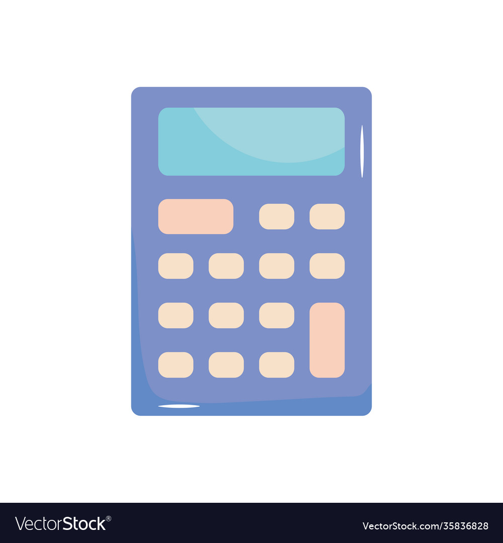 Calculator device icon flat style