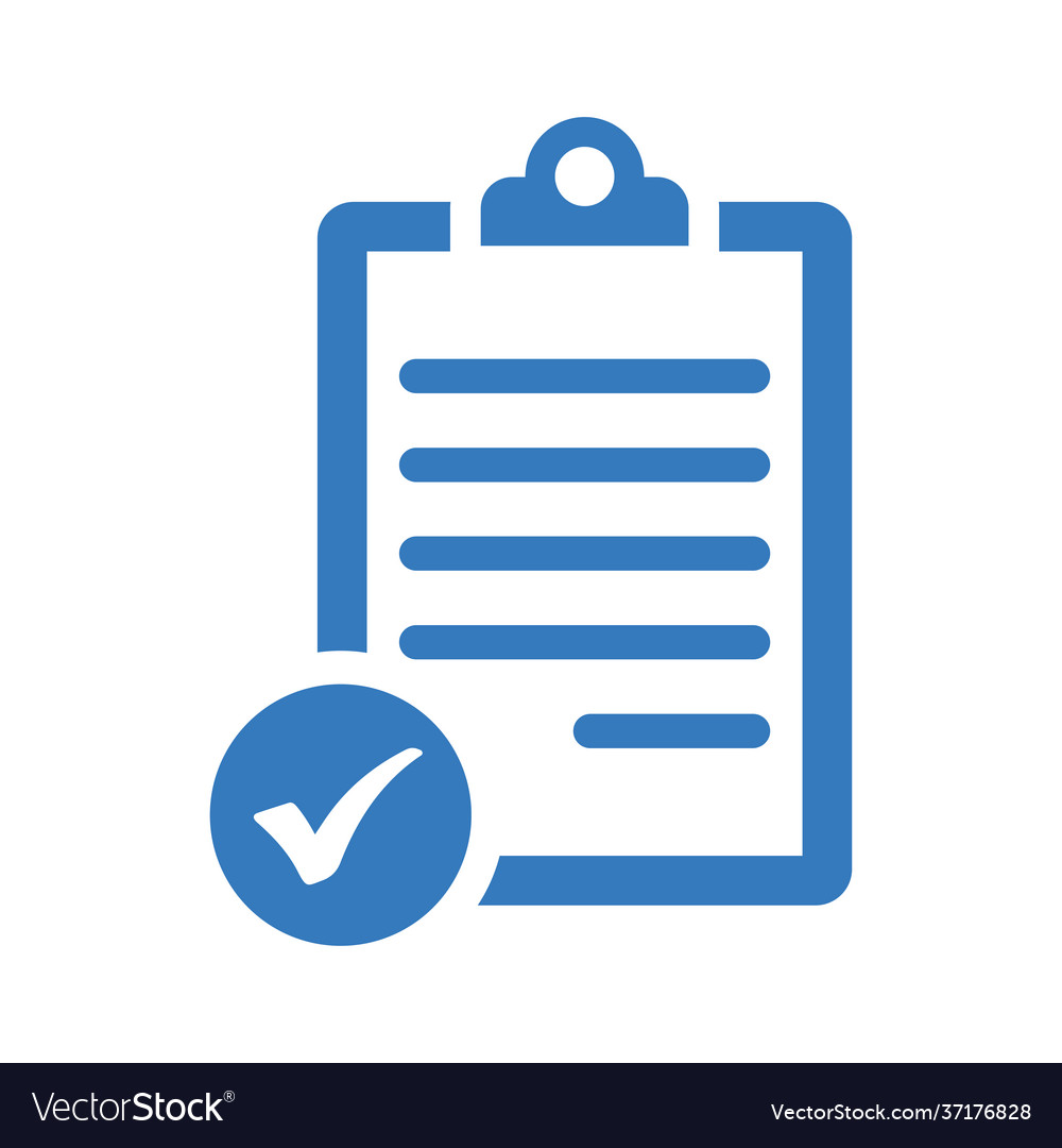 Check list report approved icon blue color