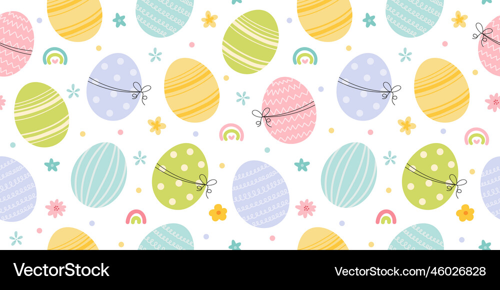 Cute seamless pattern with easter coloured eggs Vector Image