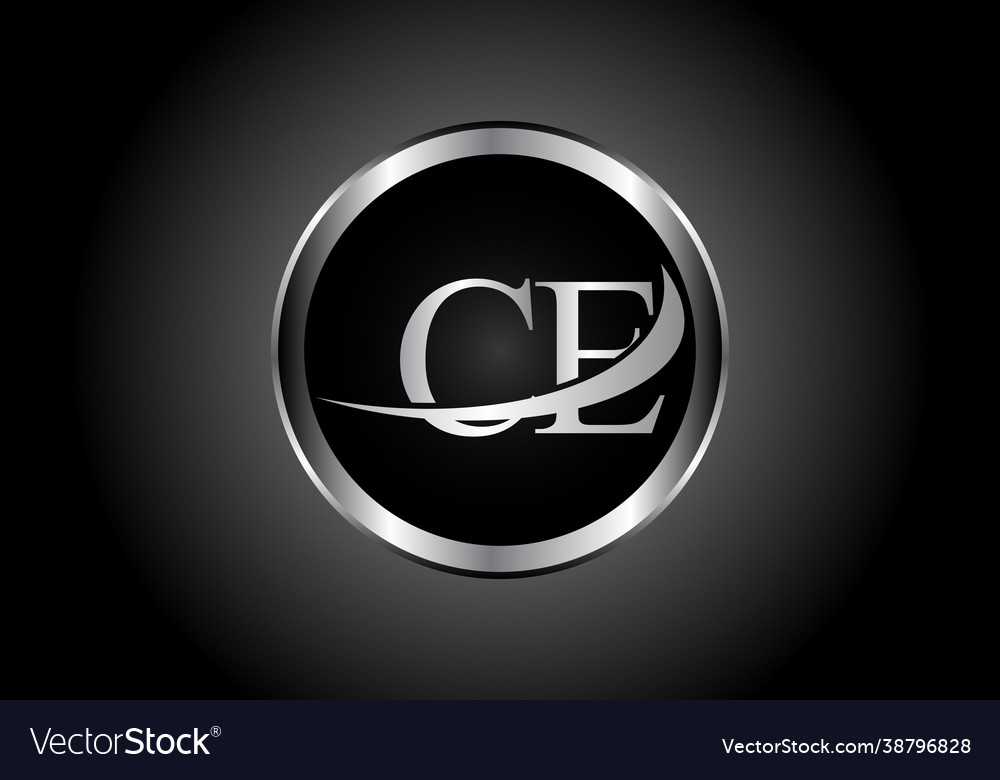 Elegantes Silber CE Letter Logo