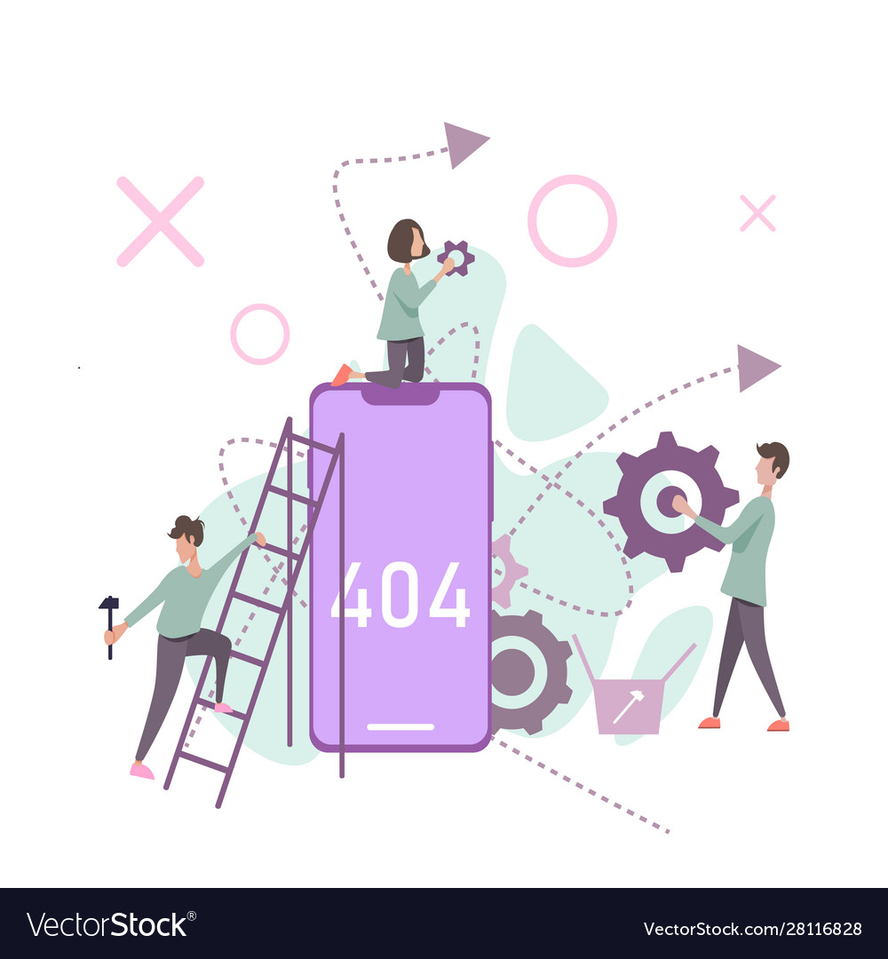 Error 404 workers fix this problem vector image Error 404 workers fix this problem